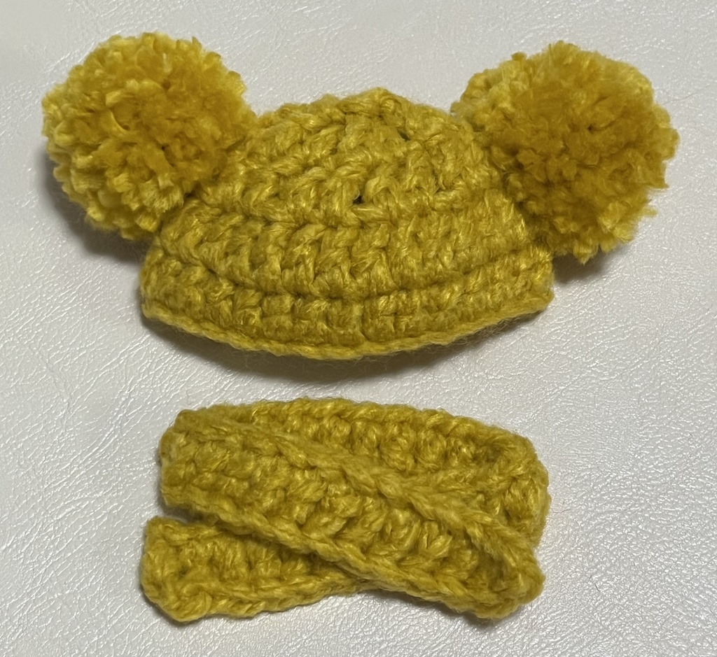 推し色 ぬい服 ぽんぽんニット帽 マフラー 10cmぬい服 10センチぬい服