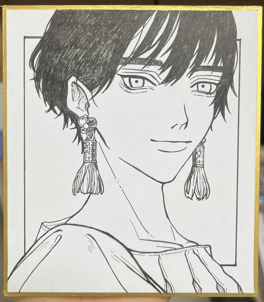 色紙原画 モノクロ