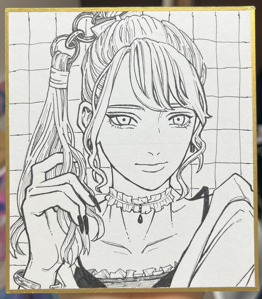 色紙原画 モノクロ