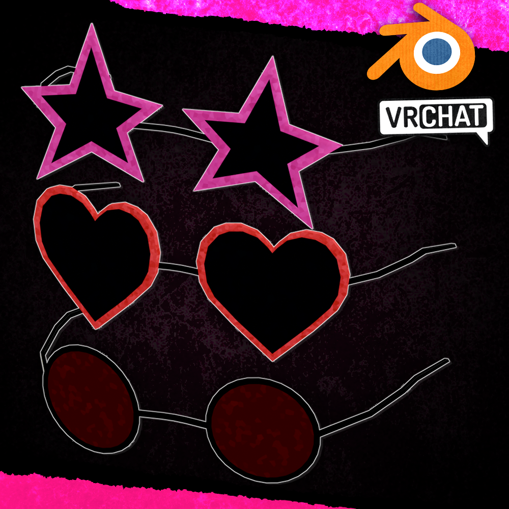 [BLENDER/VRCHAT] Shaped Sunglasses