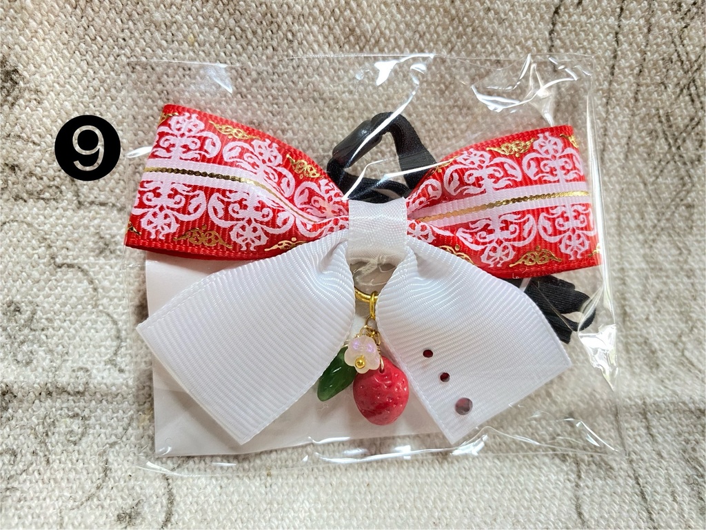 チャーム付きリボン ゴム 2