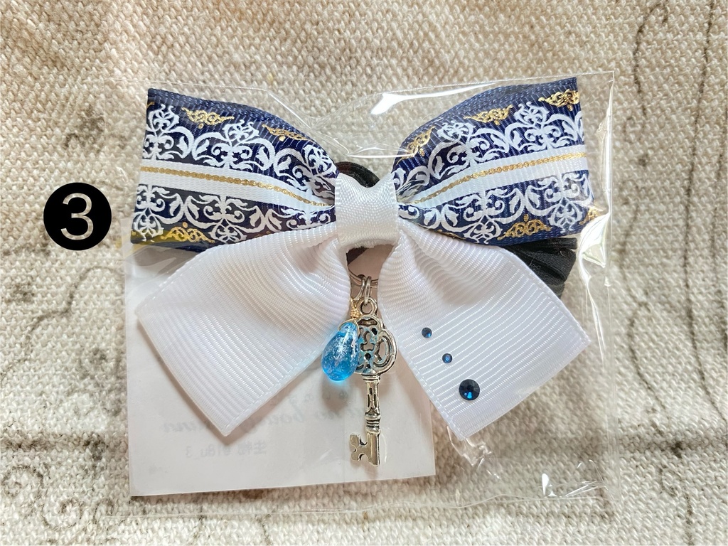 チャーム付きリボン ゴム 2