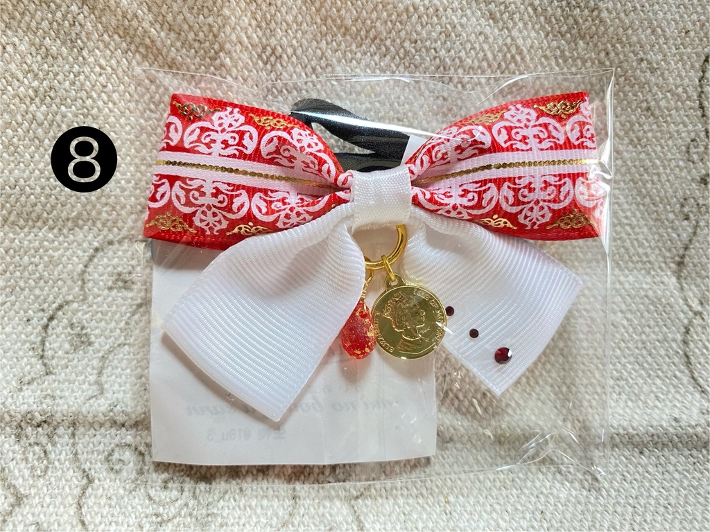 チャーム付きリボン ゴム 2