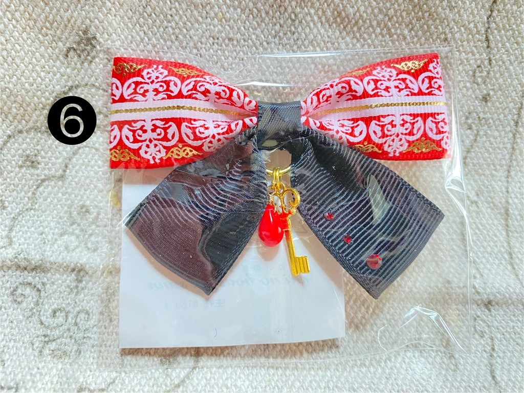 チャーム付きリボン ゴム 2