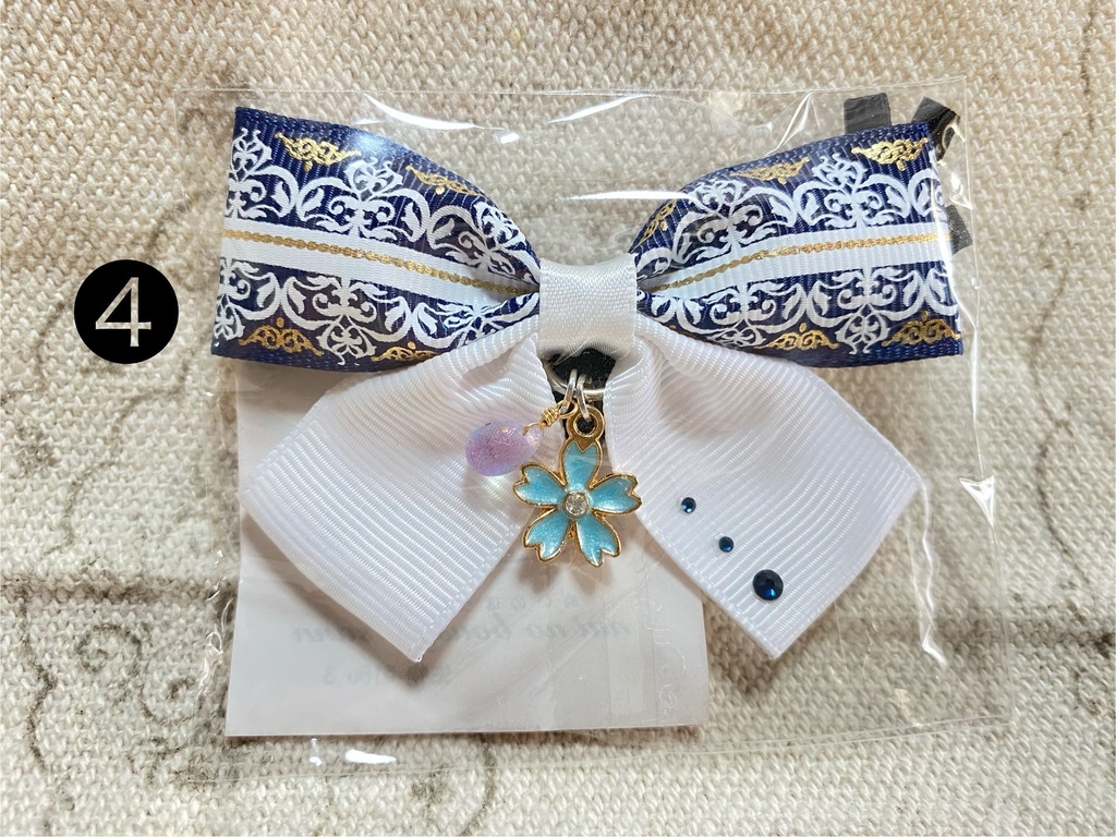 チャーム付きリボン ゴム 2