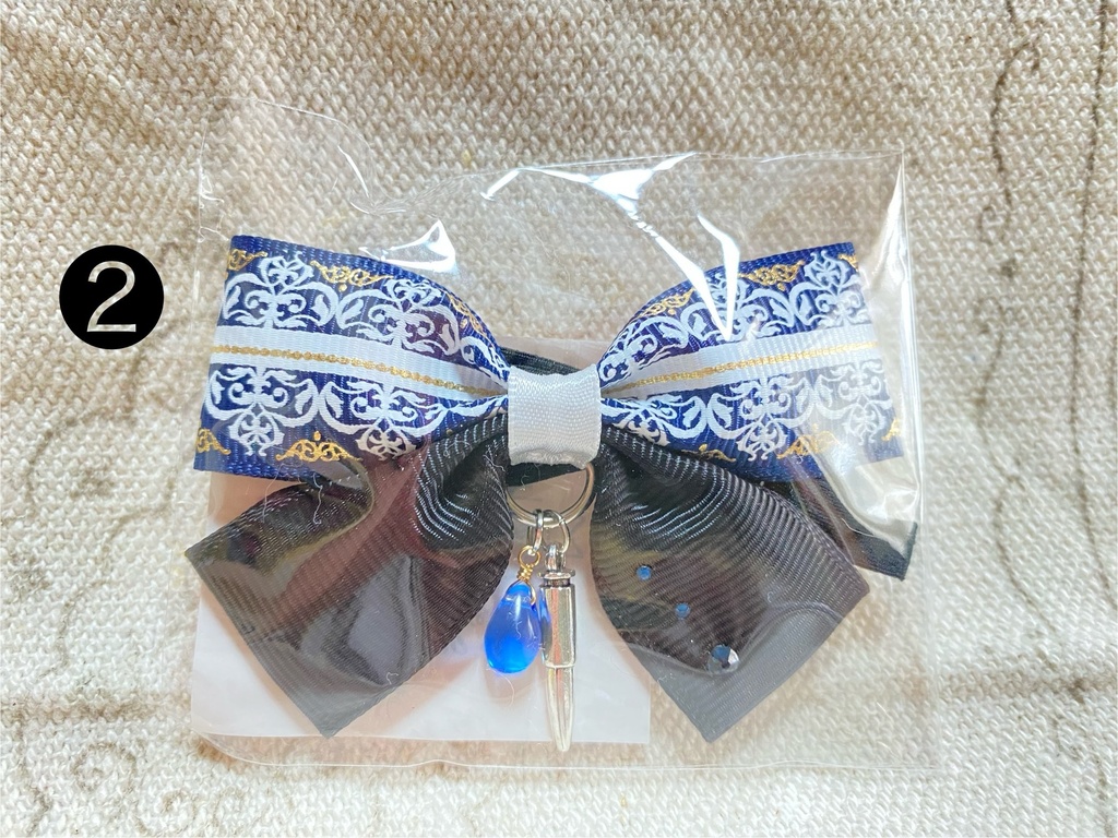 チャーム付きリボン ゴム 2