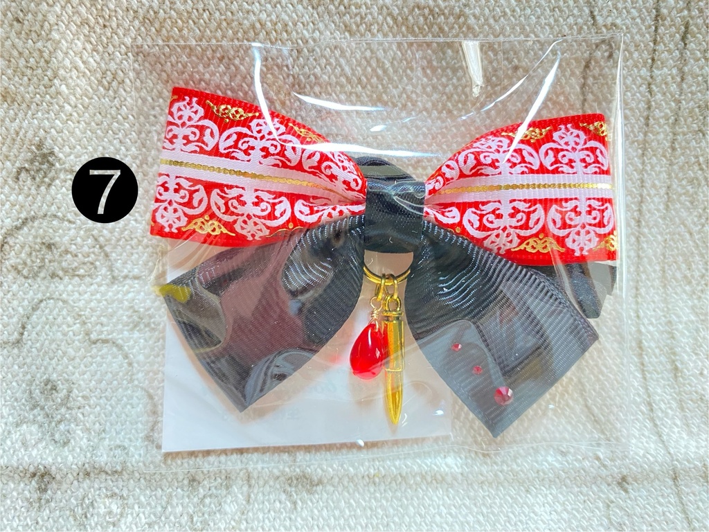 チャーム付きリボン ゴム 2