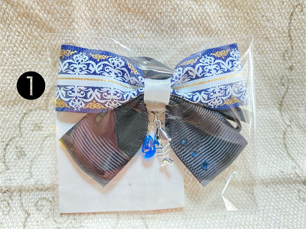 チャーム付きリボン ゴム 2