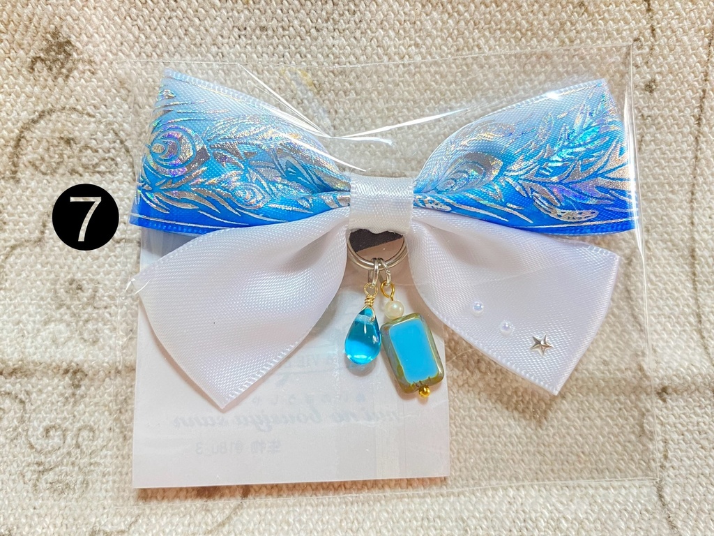 チャーム付きリボン ゴム 3