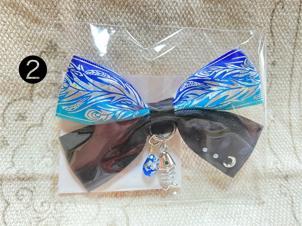 チャーム付きリボン ゴム 3