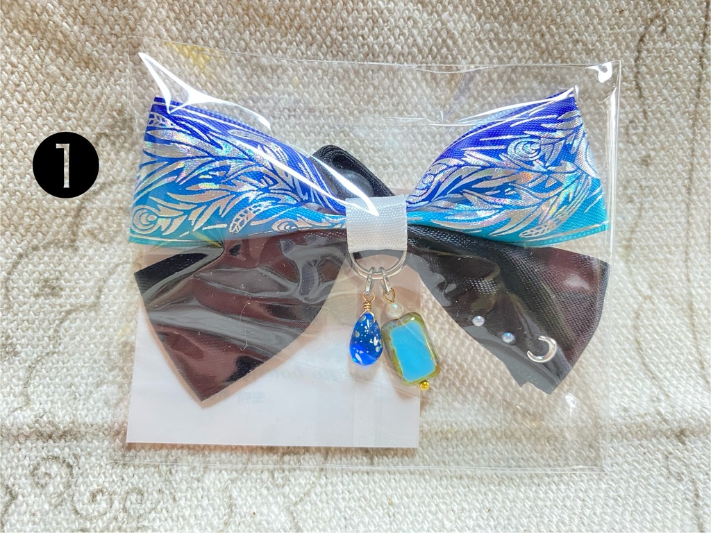 チャーム付きリボン ゴム 3