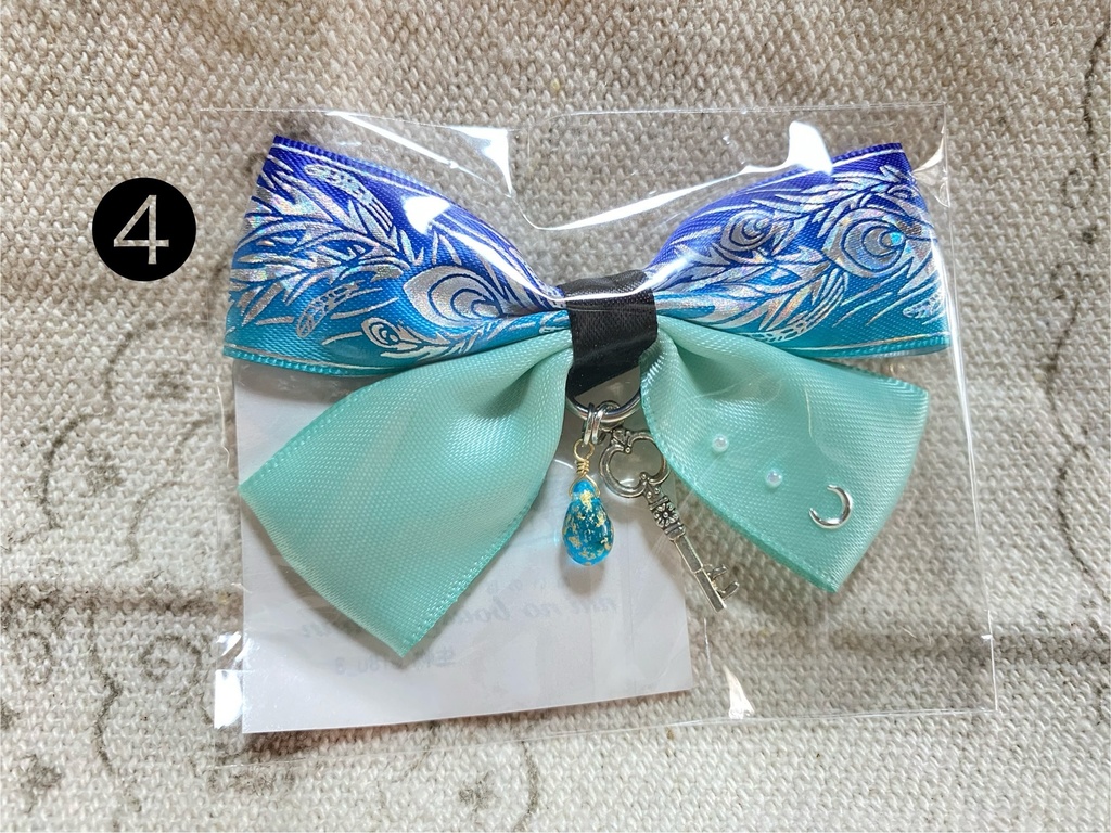 チャーム付きリボン ゴム 3