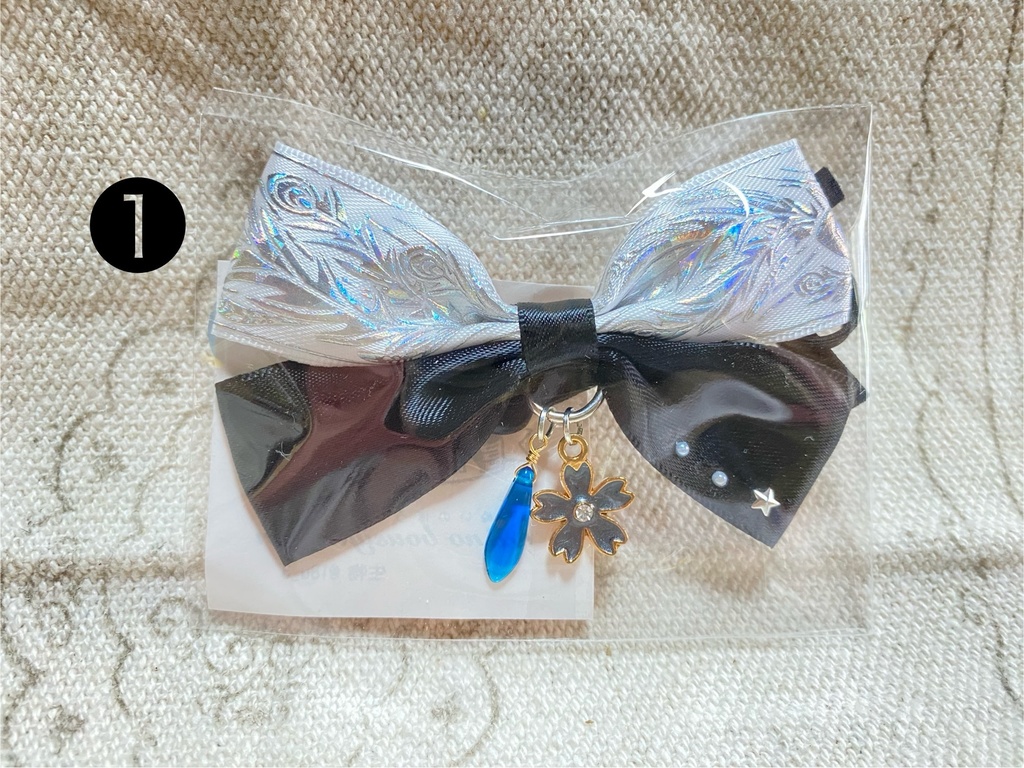 チャーム付きリボン ゴム 4