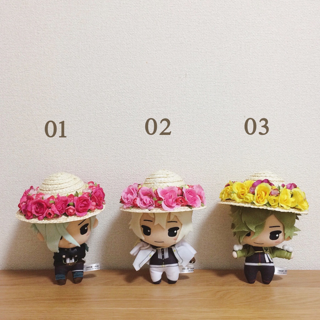 ぬいっこ用 お花の麦わら帽子