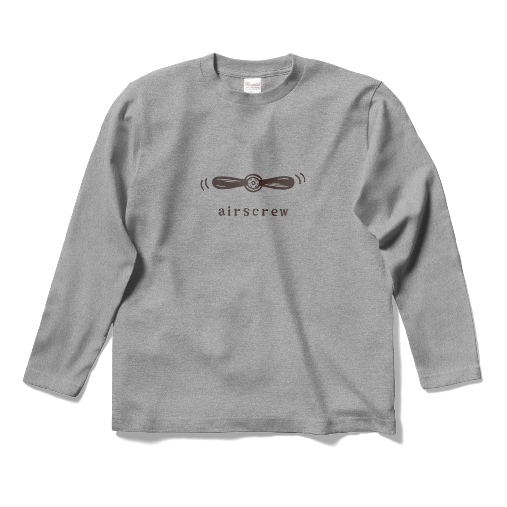 【WOLFJAM BASE】プロペライラストロングスリーブTシャツ(杢グレー)