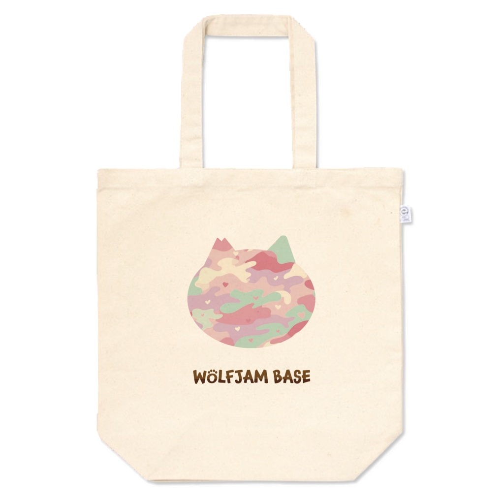 ピンクカモフラねこトート(M/ナチュラル)