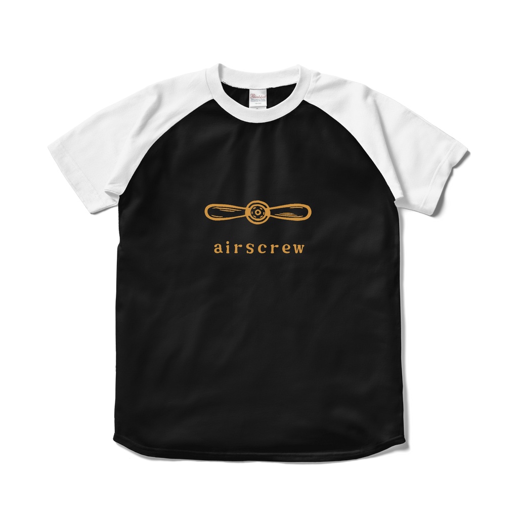 レトロプロペラ【オレンジ】 ラグランTシャツ