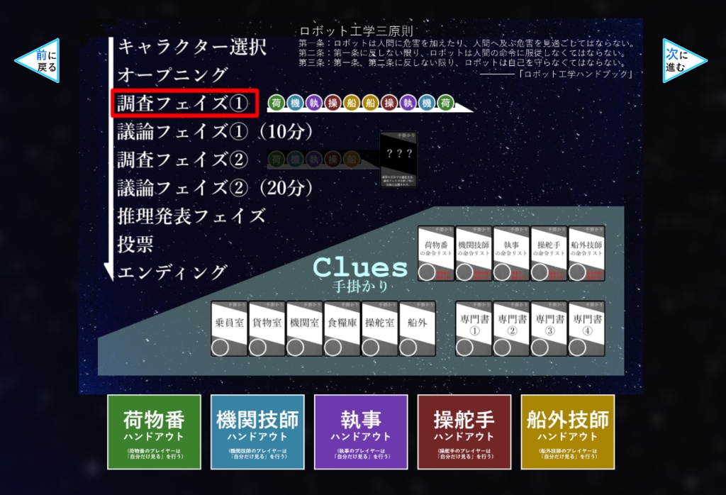 マーダーミステリーシナリオ「冷たい鉄の三原則」