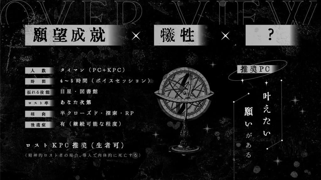 【CoC無料シナリオ】PLANET X