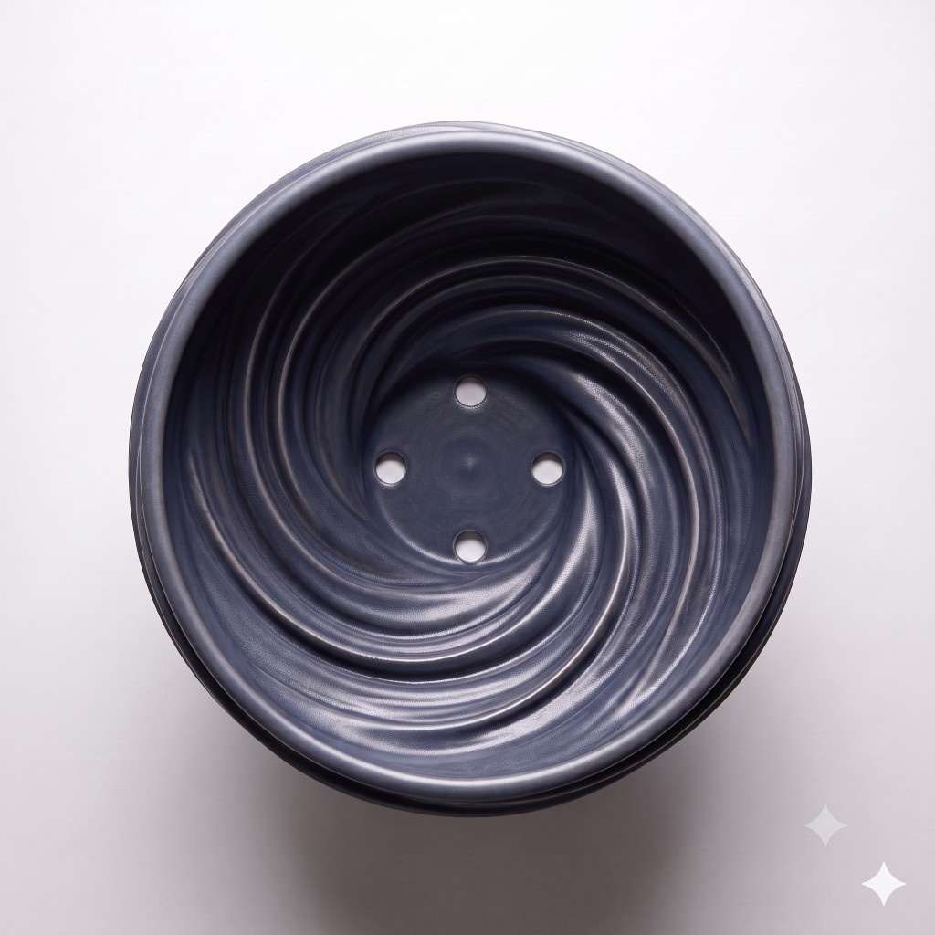 【3Dプリント用STL】和風ツイスト鉢+スパイラルトレイセット(排水穴4・直径125mm)
