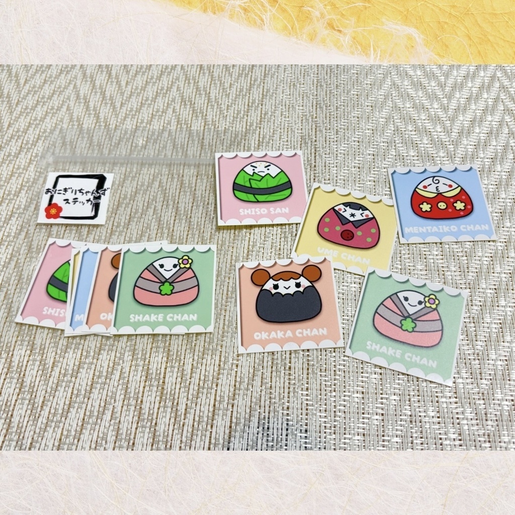 おにぎりちゃんずイラストステッカーセット(5枚)