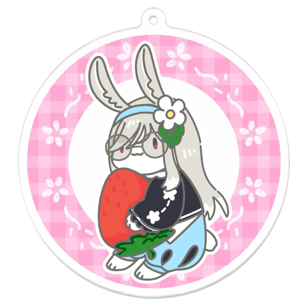 苺花うさぎアクキー【復刻】