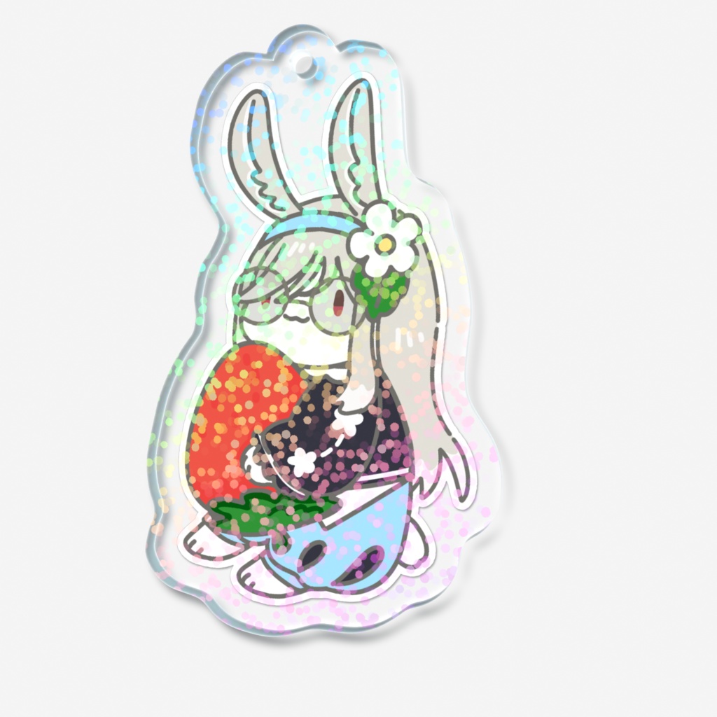 苺花うさぎホログラムアクキー