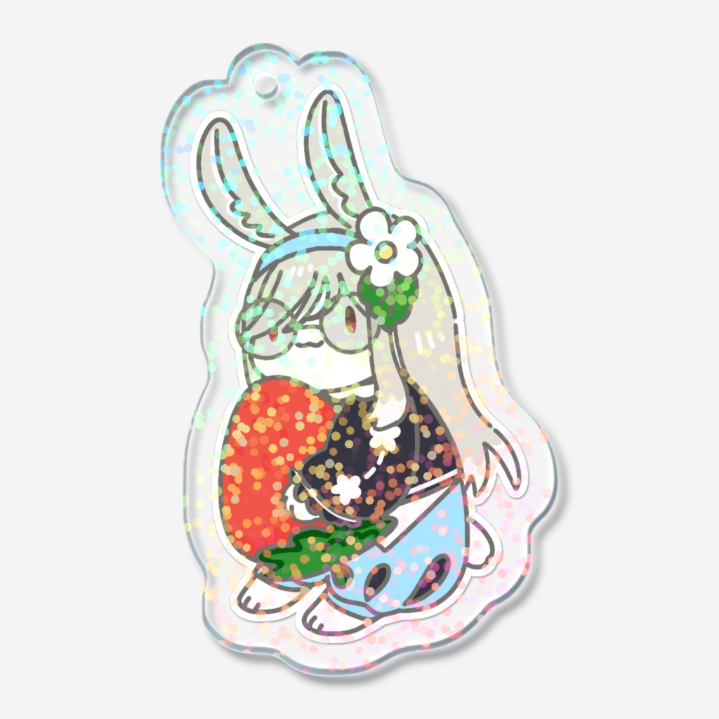 苺花うさぎホログラムアクキー