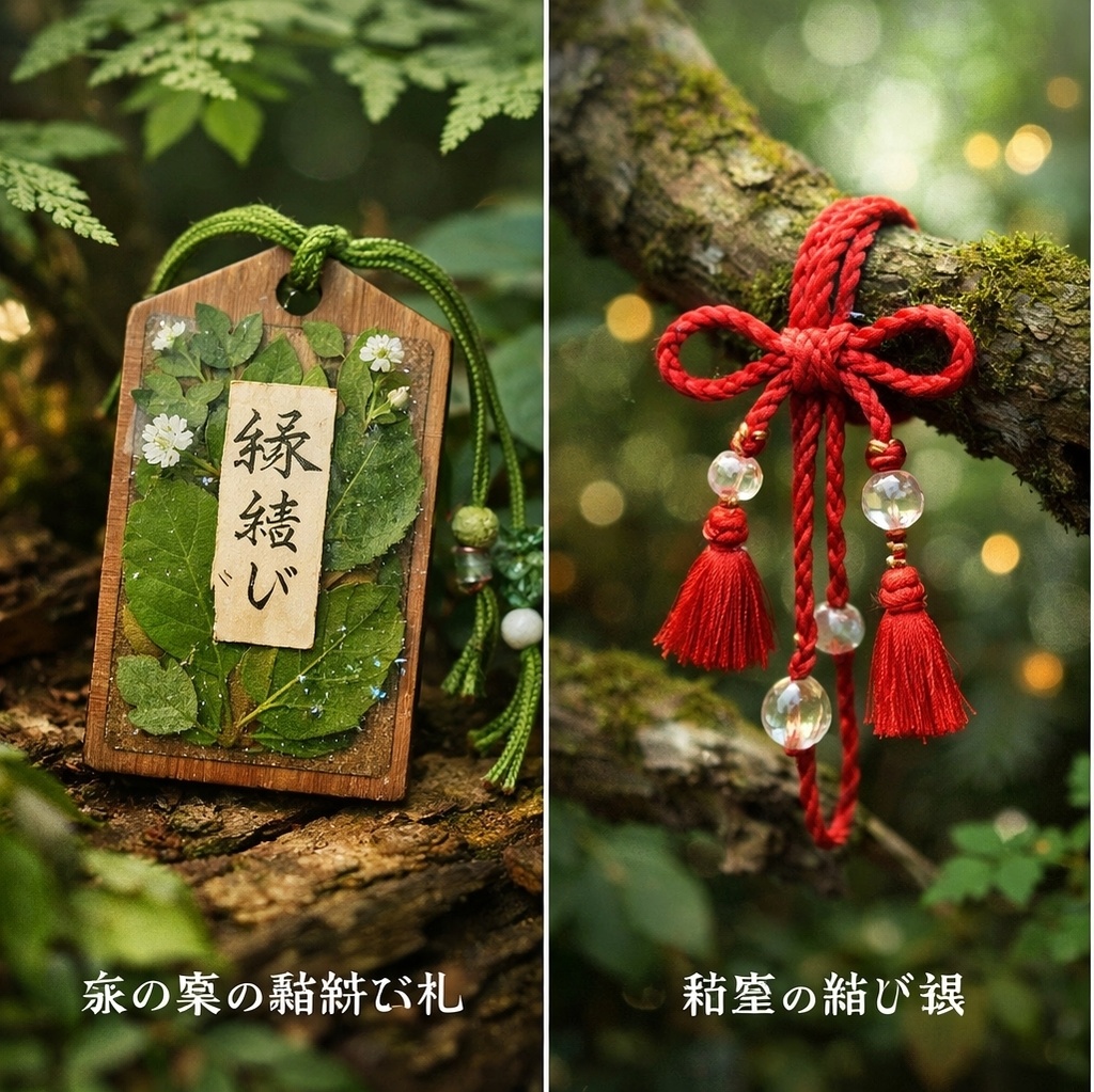 森の葉の縁結び札|出会いの気配を結ぶアクリルお守り