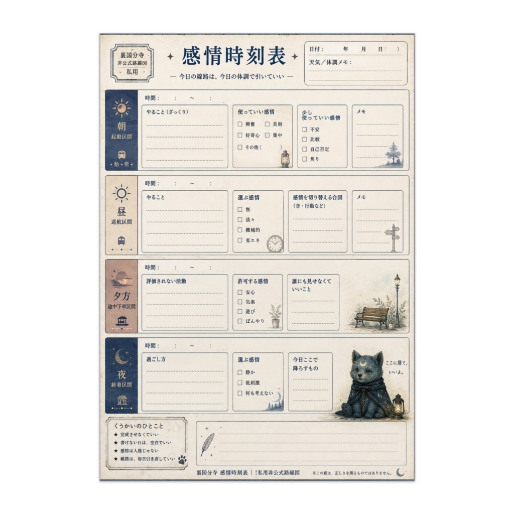 感情時刻表　ポスターサイズ(B3)