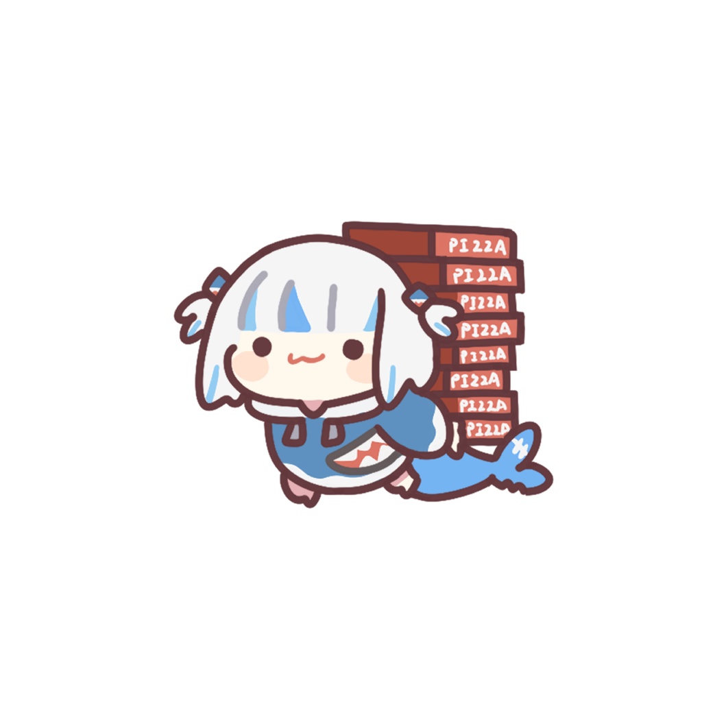 gura key chain【pizza ver】🦈