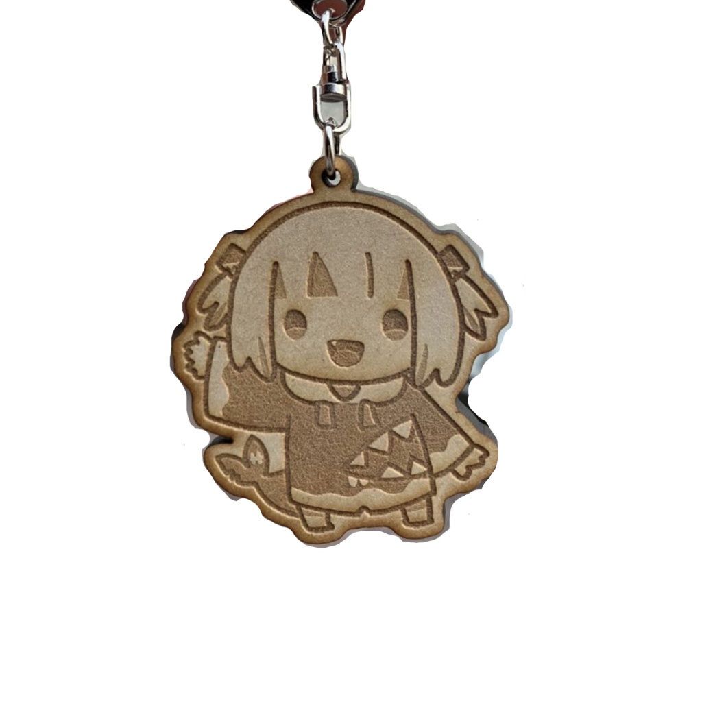 Gura Cookie Keychain（wood）🦈🍪