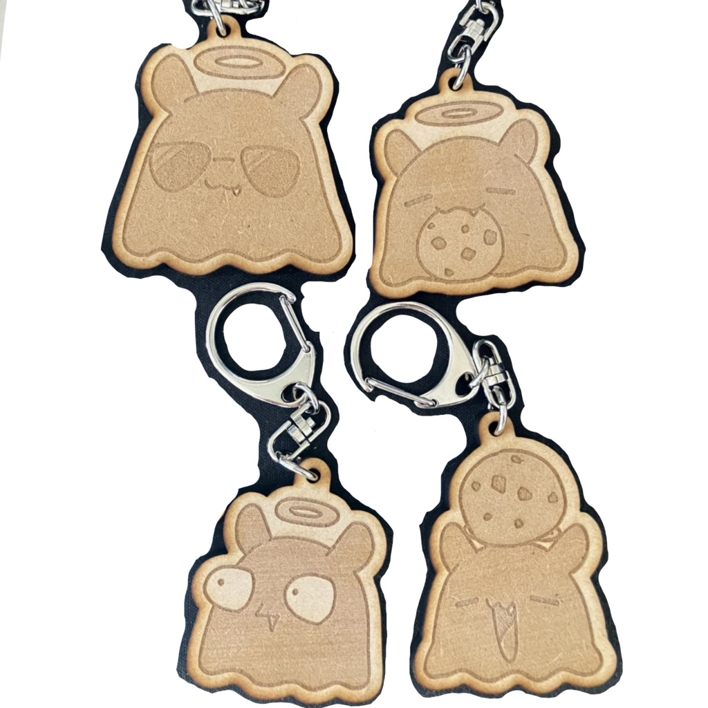 Takodachi Cookie Keychain（wood）🐙