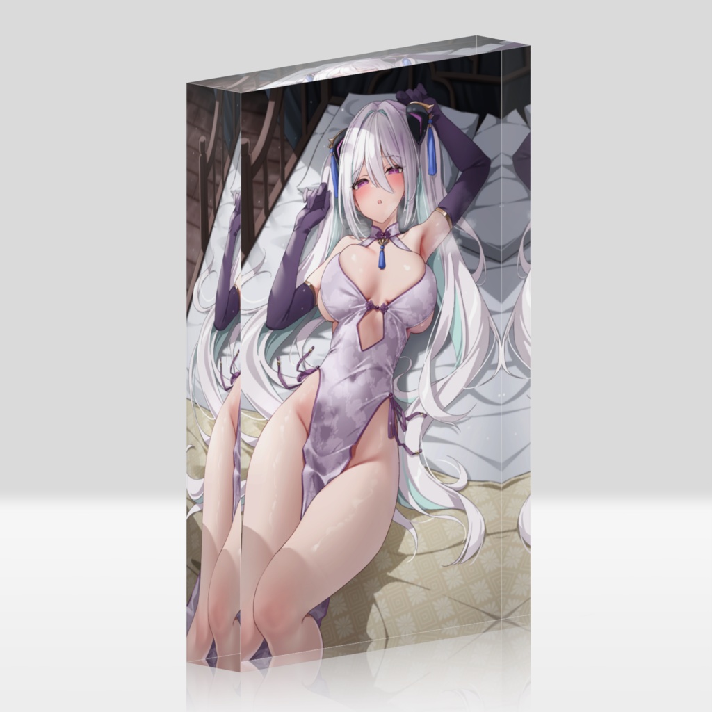 チャイナ服キアサージ アクリルブロック(ホワイト・クリア)