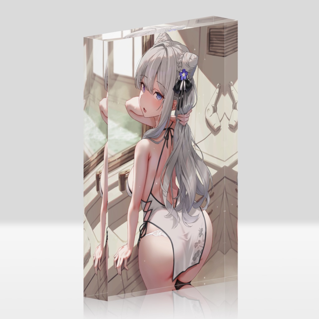 チャイナ服ムルマンスク アクリルブロック(ホワイト・クリア)