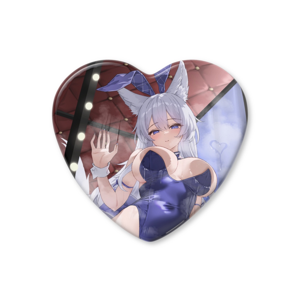 バニー信濃 ハート缶バッジ