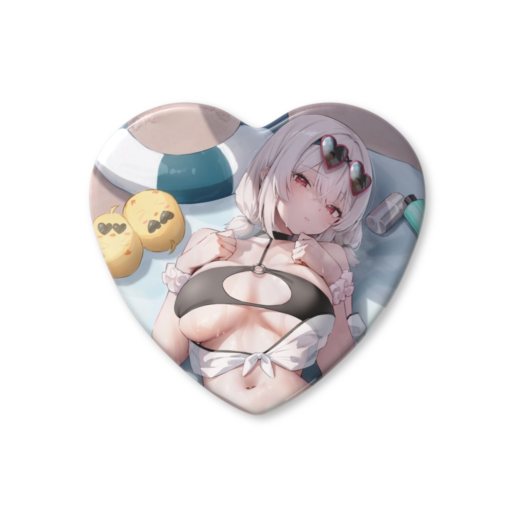 水着シリアス ハート缶バッジ