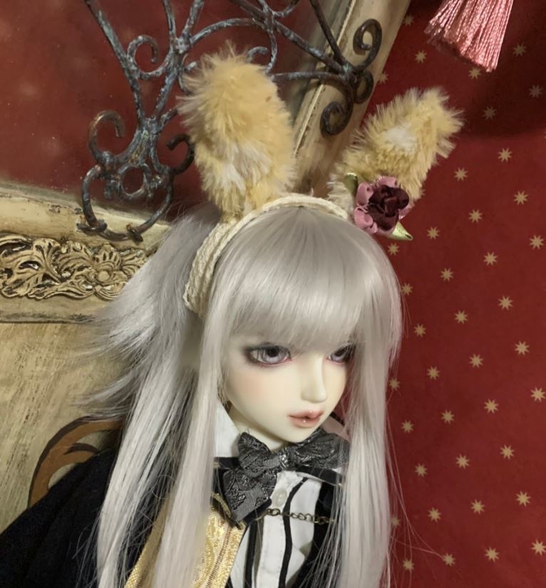 けも耳カチューシャ　まだらウサギ