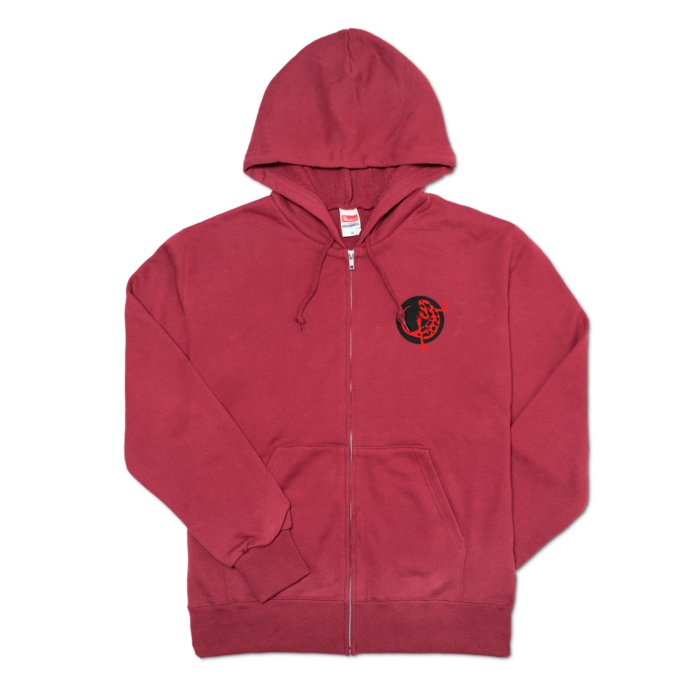 赤いもりジップパーカー