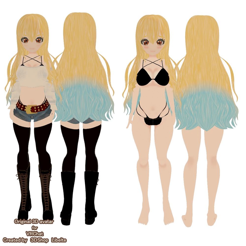 VRChat想定 オリジナル3Dモデル 鬼爪瑠奈