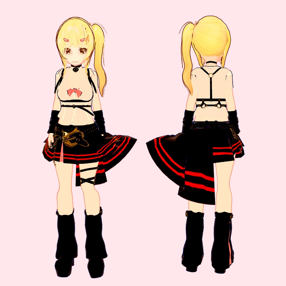 VRChat想定 オリジナル3Dモデル 鬼爪瑠奈