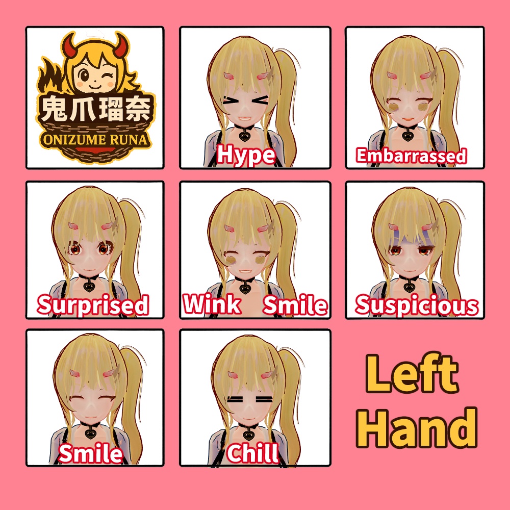 VRChat想定 オリジナル3Dモデル 鬼爪瑠奈