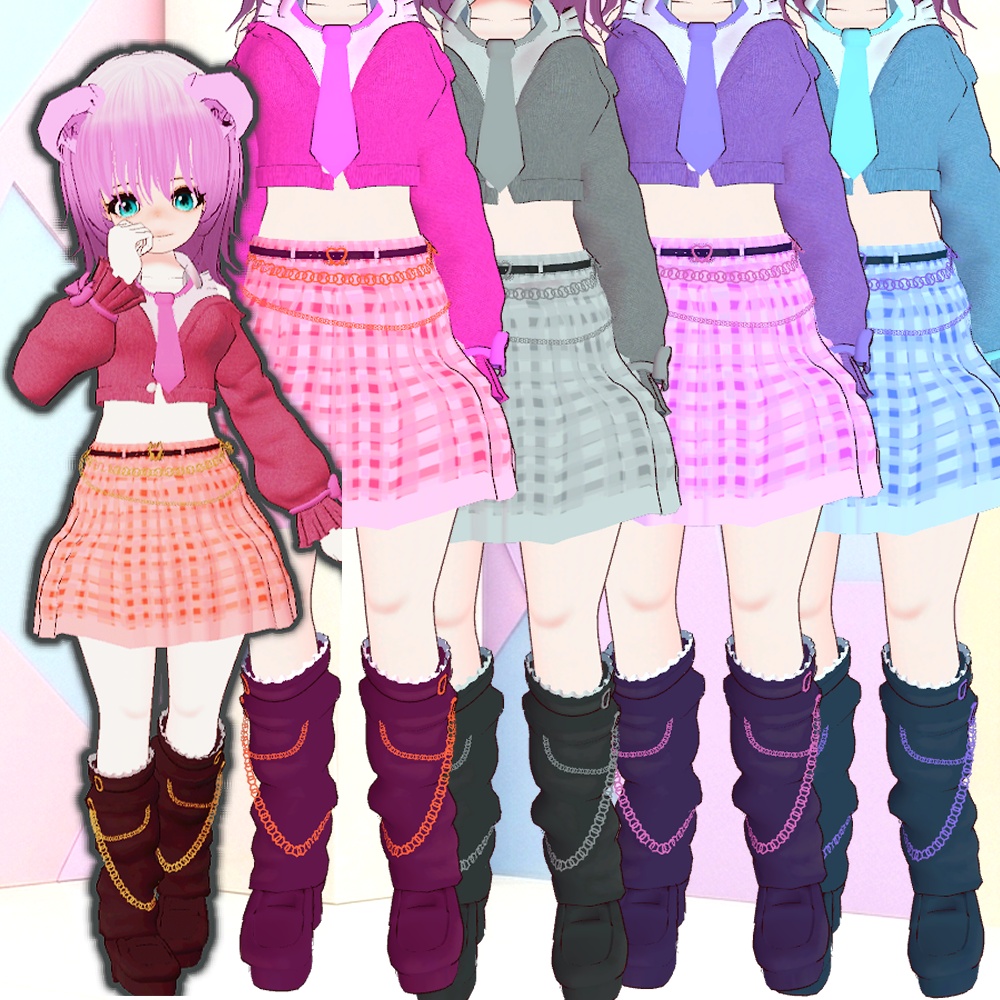 VRChat想定 オリジナル3Dモデル 猫爪さや