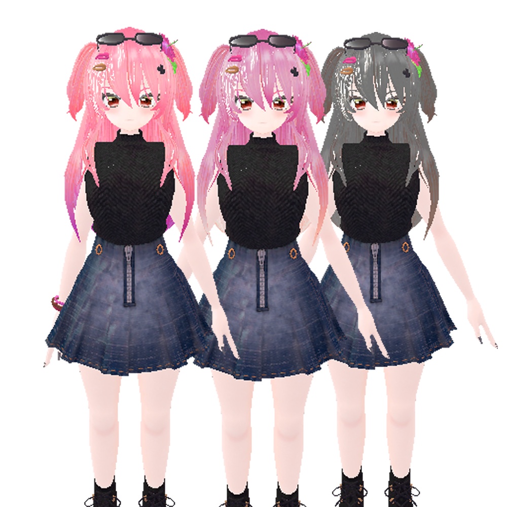 VRChat想定 オリジナル3Dモデル 鬼爪瑠奈 V2