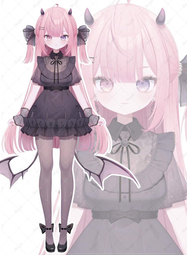 【限定1点】ピンク髪悪魔の女の子【Live2Dモデル】