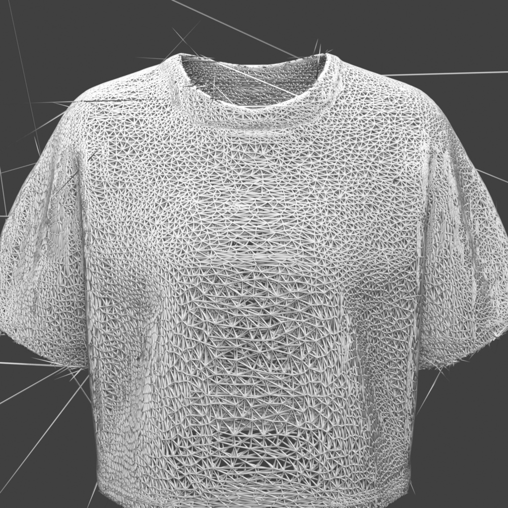 【無料】AI生成 3D服形状ラフメッシュ素材 / Blender編集用