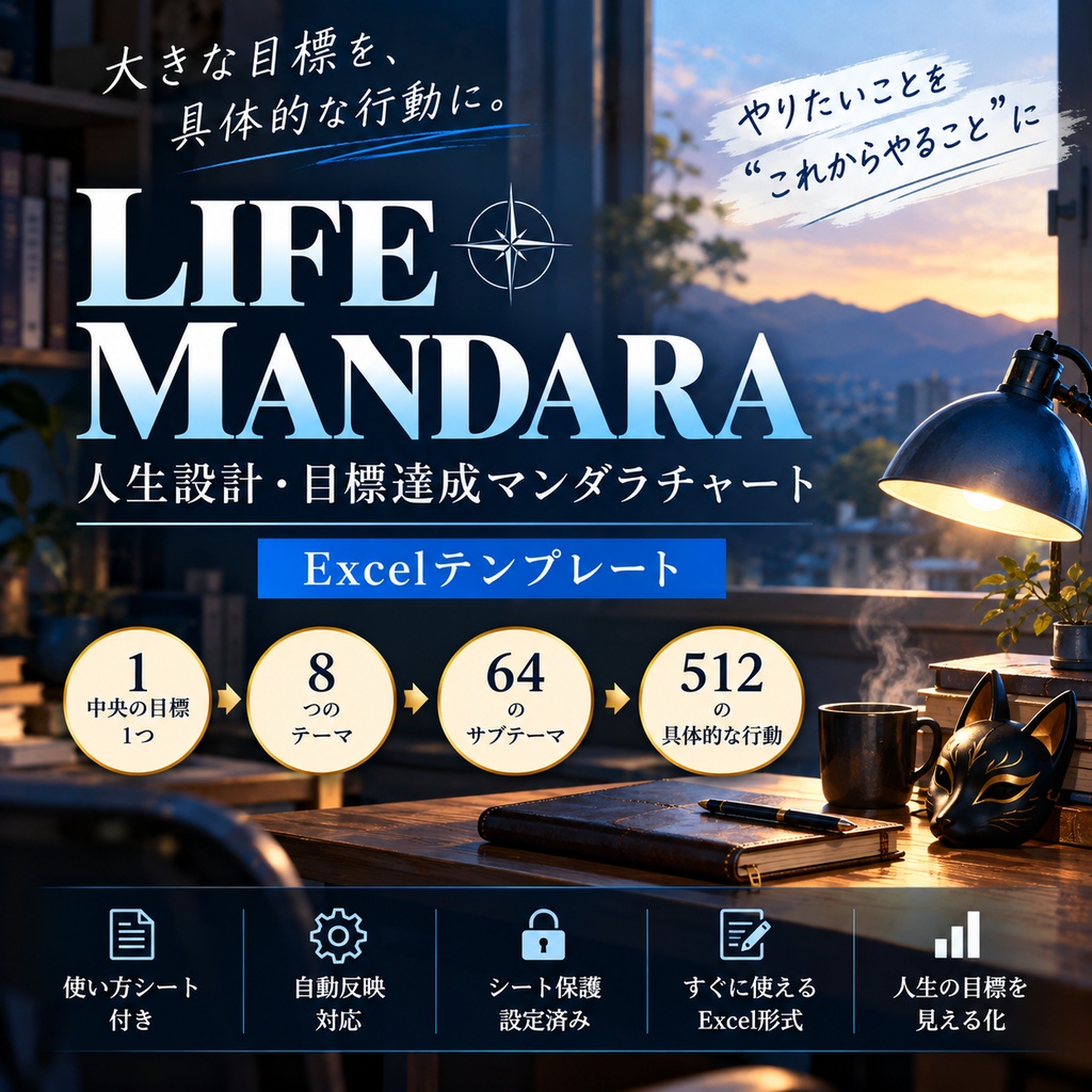 LIFE MANDARA|人生設計・目標達成マンダラチャート Excelテンプレート