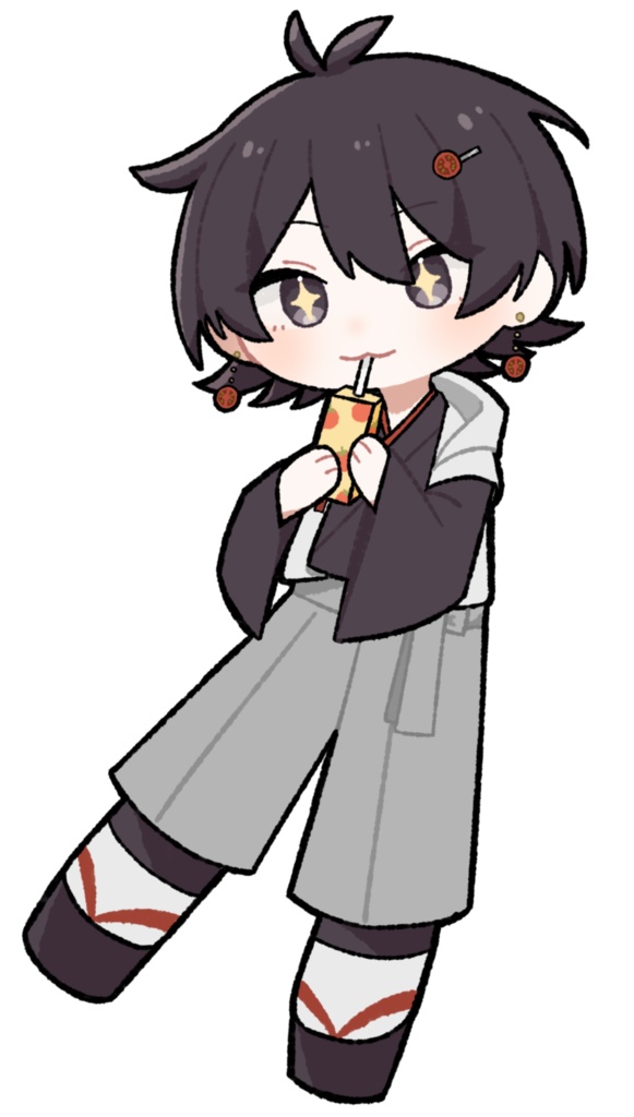 トマトジュースを飲む雨楽