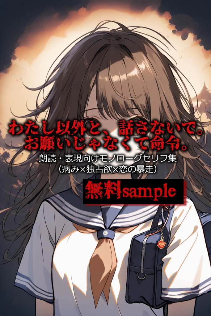 無料sample《わたし以外と、話さないで。お願いじゃなくて命令。》-朗読・表現向けモノローグセリフ集（病み×独占欲×恋の暴走）