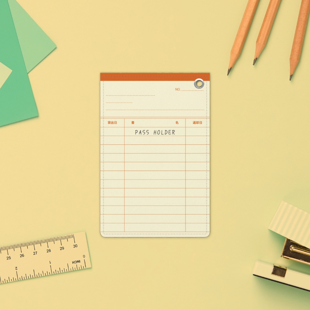 【6色】貸し出しカード風パスケース